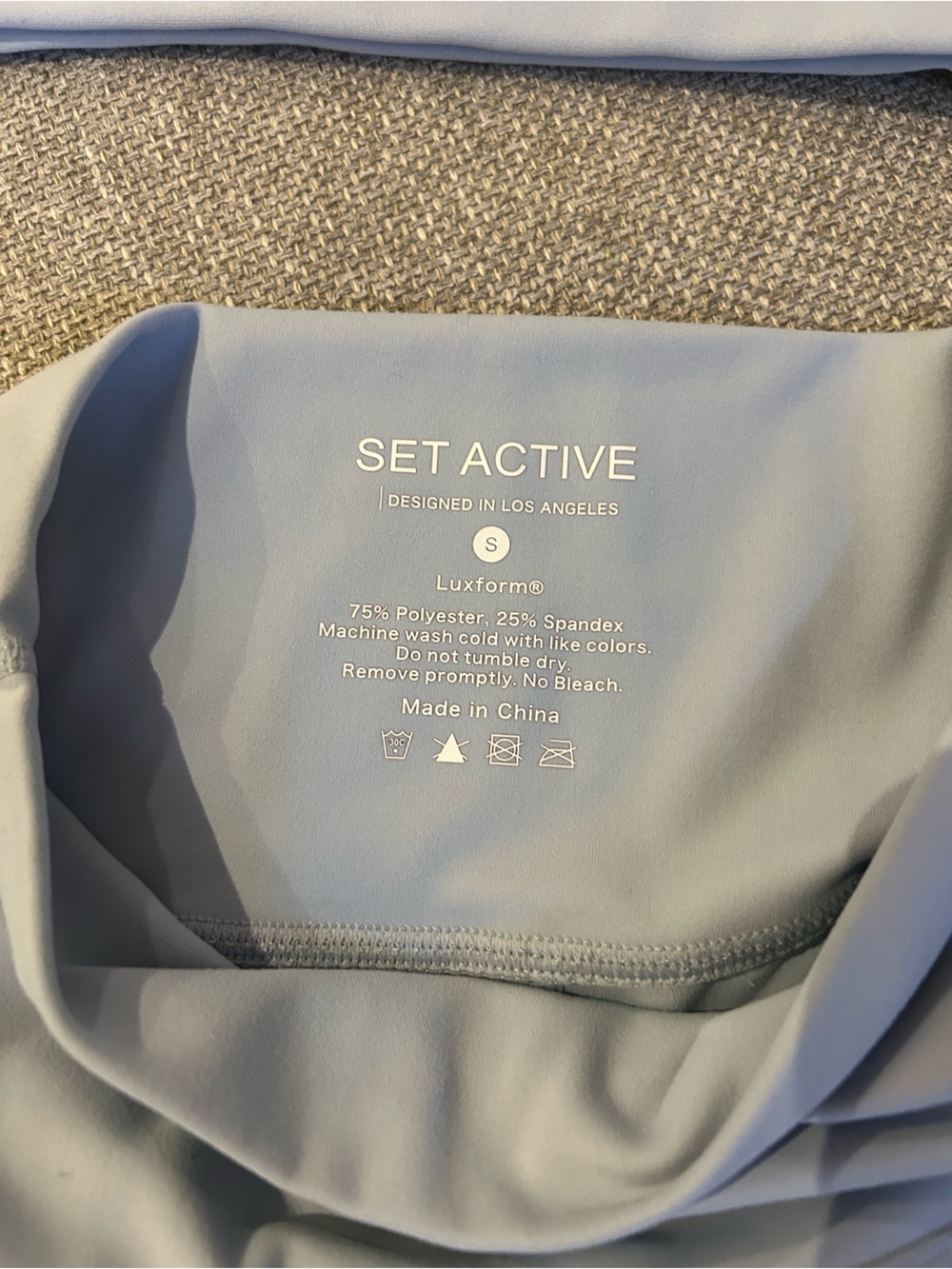 SET Active Light Blue Luxeform Sports Bra and bike shorts. Both size small - Picture 6 of 7